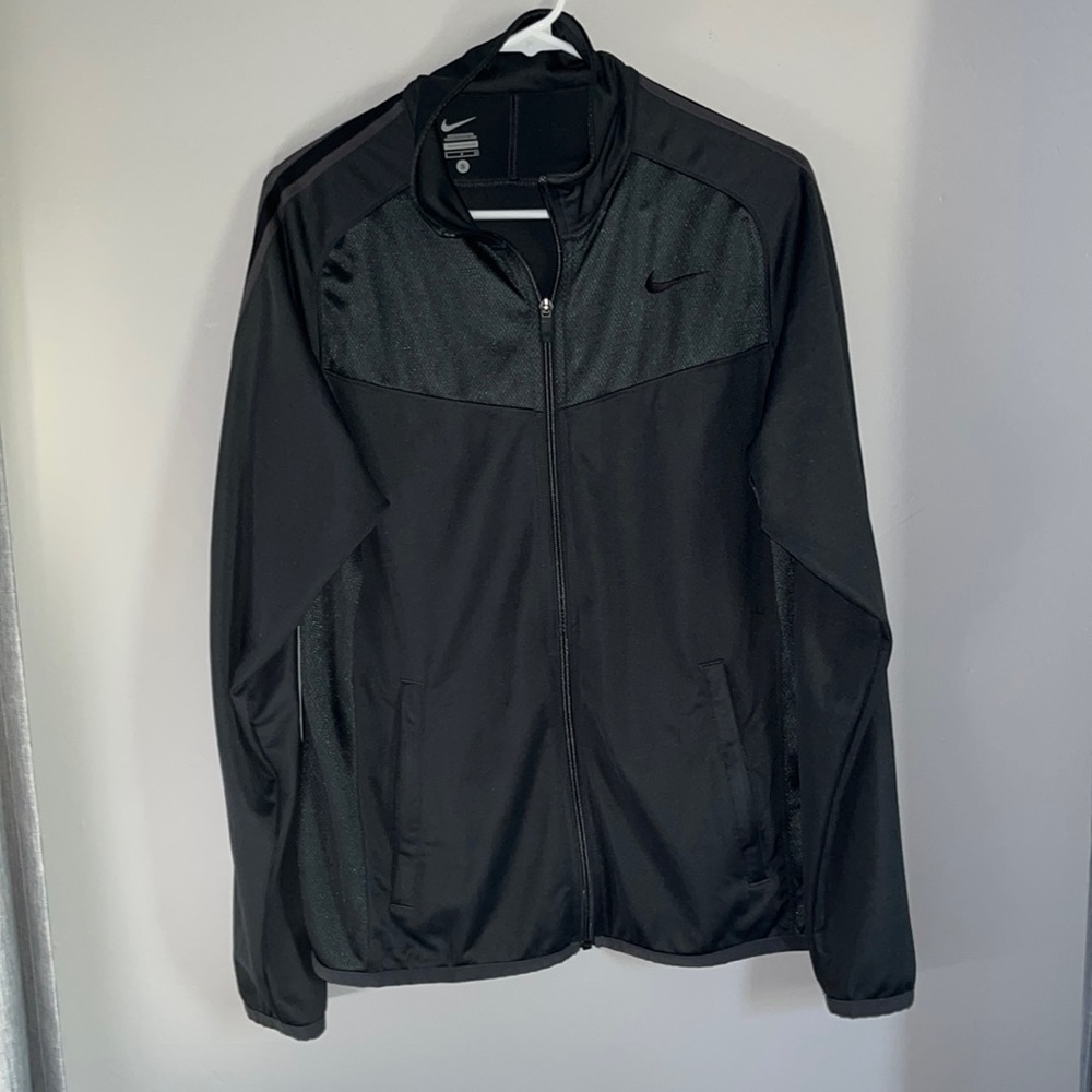 nike warm-up zip up crewneck